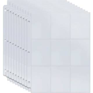 10-pak - Plastlommer til Samlekort - Card Sleeves 9-rum Transparent