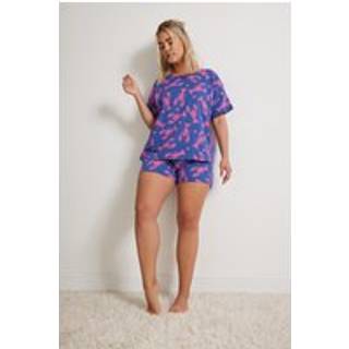 Yours Curve 100% Cotton Lobster Tryk Pyjamassæt46