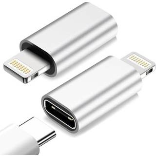 NÖRDIC USBC C kvindelige til have Lightning (Non MFI) adapter sølv