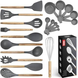 Køkkenredskaber Sæt 21 træ- og silikone-madlavningsredskaber Sæt ikke-stick og varmebestandigt køkkenredskaber Set Kitchen Tools