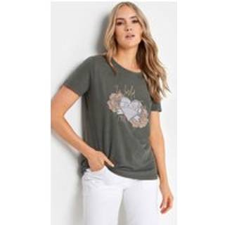 Lts Tall Grey Acid Wash Heart Print Tshirt 10 Lts | Tall Women's T-Shirts