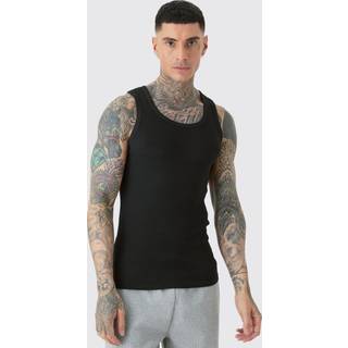 Mens Black Tall Muscle Fit Vest