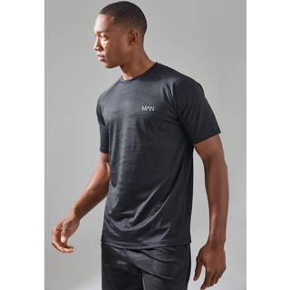 Mens Black Man Active Camo Mesh Raglan Regular Fit T-shirt