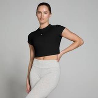 MP Basics Body Fit Short Sleeve Crop T-Shirt til kvinder – Sort - L