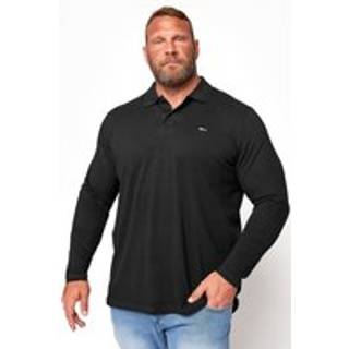 BadRhino Big & Tall BadRhino Big & Tall Black Essential 100% Cotton Long Sleeve Polo Shirt