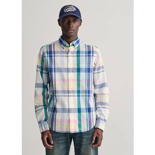 Regular Fit Seersucker Madras Skjorte, White, 3XL