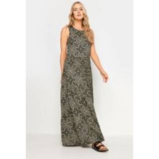 Lts Tall Black & Brown Floral Print Tiered Sleeveless Maxi Dress 16 Lts | Tall Women's Maxi Dresses