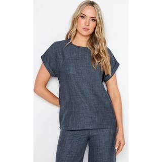 Lts Tall Blue Denim Textured Top 12 Lts | Tall Women's Day Tops