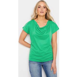 Lts Tall Green Textured Cowl Neck Top 20 Lts | Tall Women's T-Shirts