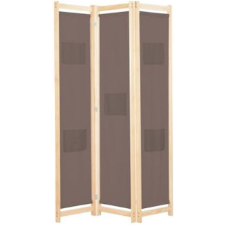 5-Panels Rumdeler 200 X 170 X 4 Cm Stof Farvet - 3 / Brun
