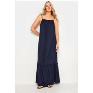 Lts Tall Navy Blue Ruched Neck Maxi Dress 12 Lts | Tall Women's Maxi Dresses