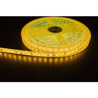Gul 10W/m LED strip - 5m, 120 LED pr. meter, 24V, IP65 - Kulør : Gul