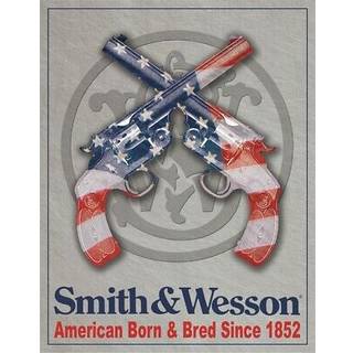 Tegn 4 FUN SIG1465 SMITH & WESSON AMERICAN F?dt metal tinskilt gr?
