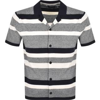 Ted Baker Striped Knitted Shirt Navy
