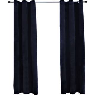Vidaxl Blackout -gardiner med ringe 2 stk. Sort 37 """" X63 """" Velvet
