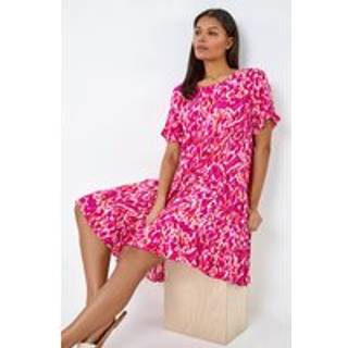 Roman Roman Abstrakt Tryk Tiered Smock Kjole