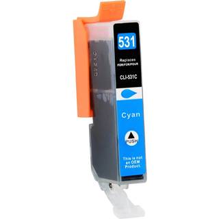 Canon CLI-531C / 6119C001 cyan blækpatron - Kompatibel