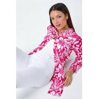 Roman Roman Pink Floral Print Longline 100% Cotton Shirt