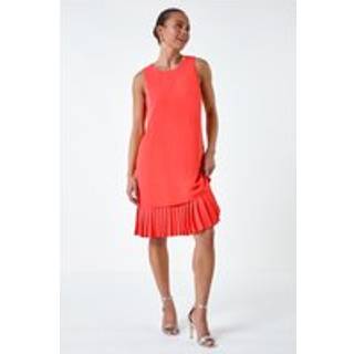 Roman Roman Pink Sleeveless Pleated Hem Shift Dress