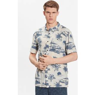 Quiksilver Herren Kurzarmhemd beige,blau geblümt