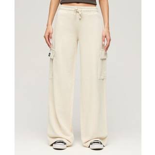 Superdry Superdry Cream Athletic Essentials Vintage Wide Cargo 100% Cotton Joggers