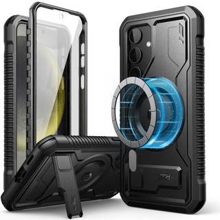 Samsung Galaxy S24+ (Plus) Tech-Protect Kevlar Håndværker Plastik Cover m. Skærmbeskyttelse & Kickstand - Sort