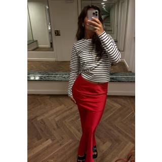 Neo Noir - Rød - Vicky Heavy Sateen Skirt - EU 36