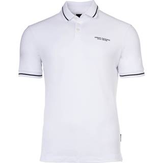 Armani Exchangetil mænd. 8NZFFMZJ5DZ1100 Poloshirt med hvide detaljer (XXL), Casual, Bomuld, Korte ærmer