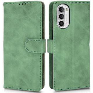 SKALO Motorola Moto G52 Matt PU-læderpungetui - Grøn