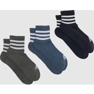 3-Stripes Cushioned Sportswear Low-Cut sokker, 3 par - Legend Ink / Preloved Ink / Dark Grey Heather - 43-45