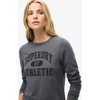 Superdry Superdry Grey Slim Athletic Essentials Ringer Long Sleeved Top