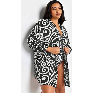 Yours Curve Abstract Tryk Rynket Beach SkjorterEU 50-52 (UK 22-24)