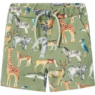 Name It Oil Green Dyreprint Sweatshorts