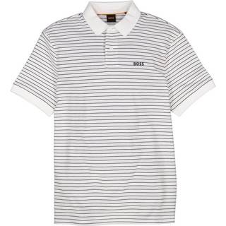 BOSS Orange Herren Polo-Shirt weiß gestreift