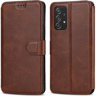 SKALO Samsung A53 5G Premium Cut Flip Cover - Mørkebrun