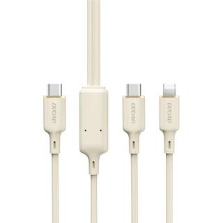 Dudao 2-i-1 USB-C-kabel til USB-C / Lightning, 100W, 1,2m - beige