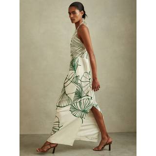 Reiss Lexi Floral Sketch Halter Neck Maxi Dress38