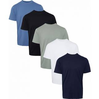 Threadbare Threadbare Blue/Black/Slate/White/Navy Assorted 100% Cotton T-Shirts 5 Pack