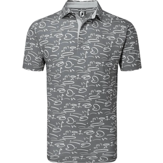 FootJoy Golf Course Doodle Herre Poloshirt - Gravel - Str. S