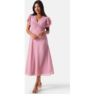 Flounce Sleeve Chiffon Dress