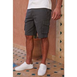Threadbare Threadbare Dark Grey 100% Cotton Cargo Shorts