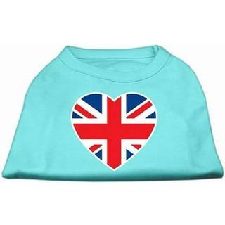 British Flag Heart Screen Print Shirt Aqua XS