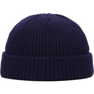 Mørk blå sotmössa rib knit hat fisk mare
