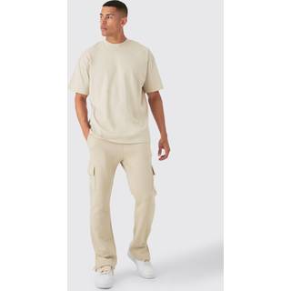 Mens Stone Man Signature Oversized T-shirt And Cargo Jogger Tracksuit