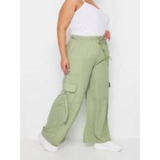 Yours Curve Yours Curve Green Twill Cargo Trousers