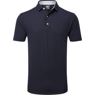 FootJoy Stretch Lisle Dot Print Herre Poloshirt - Navy With White - Str. XXL