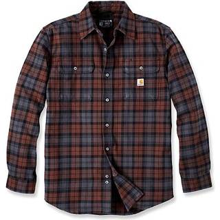 Carhartt Men's Flannel L/S Plaid Shirt Mocha, S