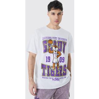 Mens White Oversized Tigers License T-shirt