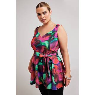 Yours Curve Yours Curve Black Floral Cold Shoulder Wrap Top