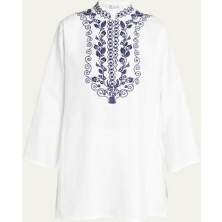 Loro Piana Sophia embroidered linen kaftan - white - XS